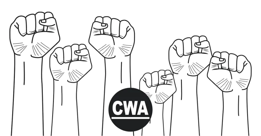 CWA logo and Fists